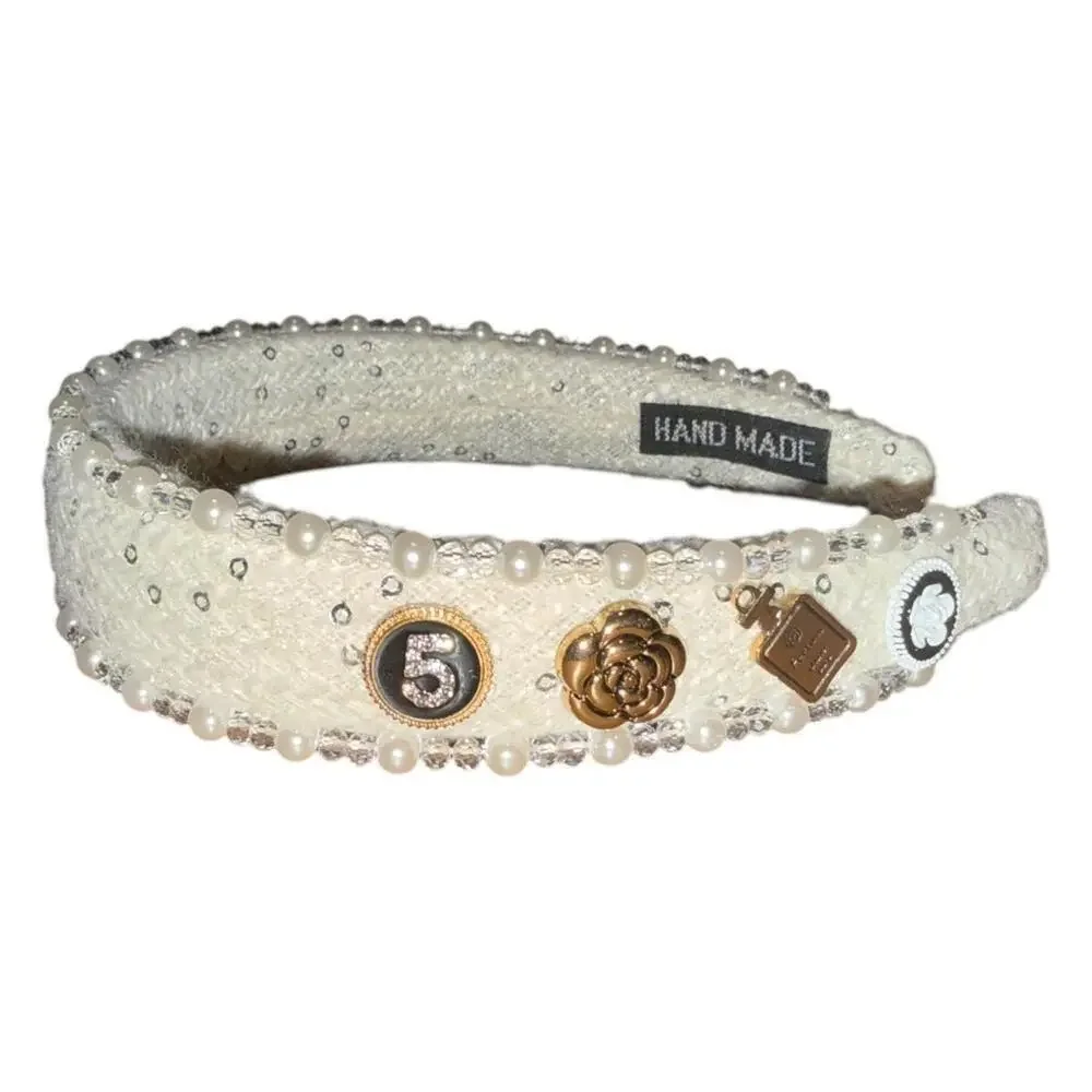 New Designer Inspired White Beaded and Pearl Embellished Headband